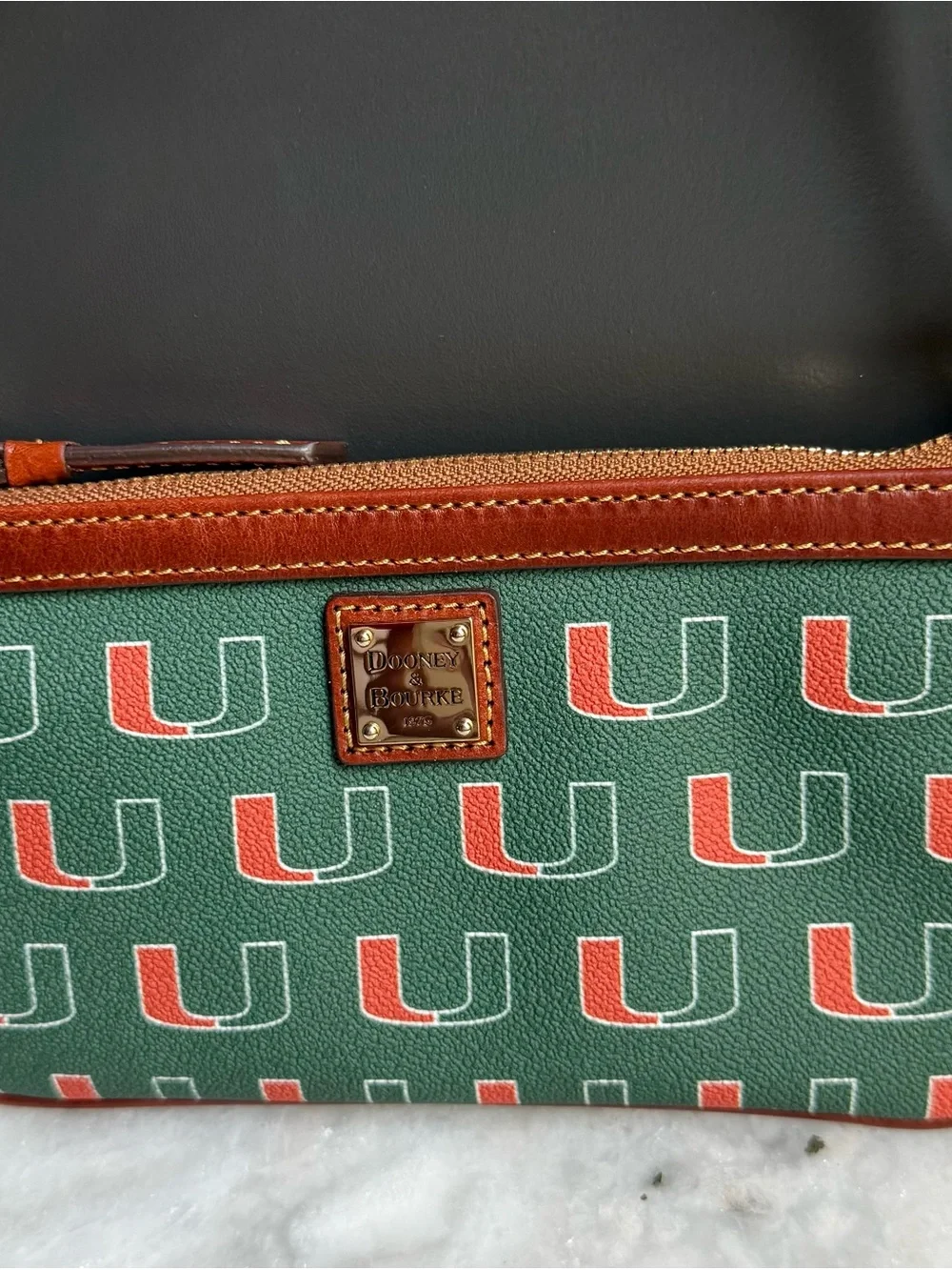 NWT Dooney & Bourke University of Miami Wristlet